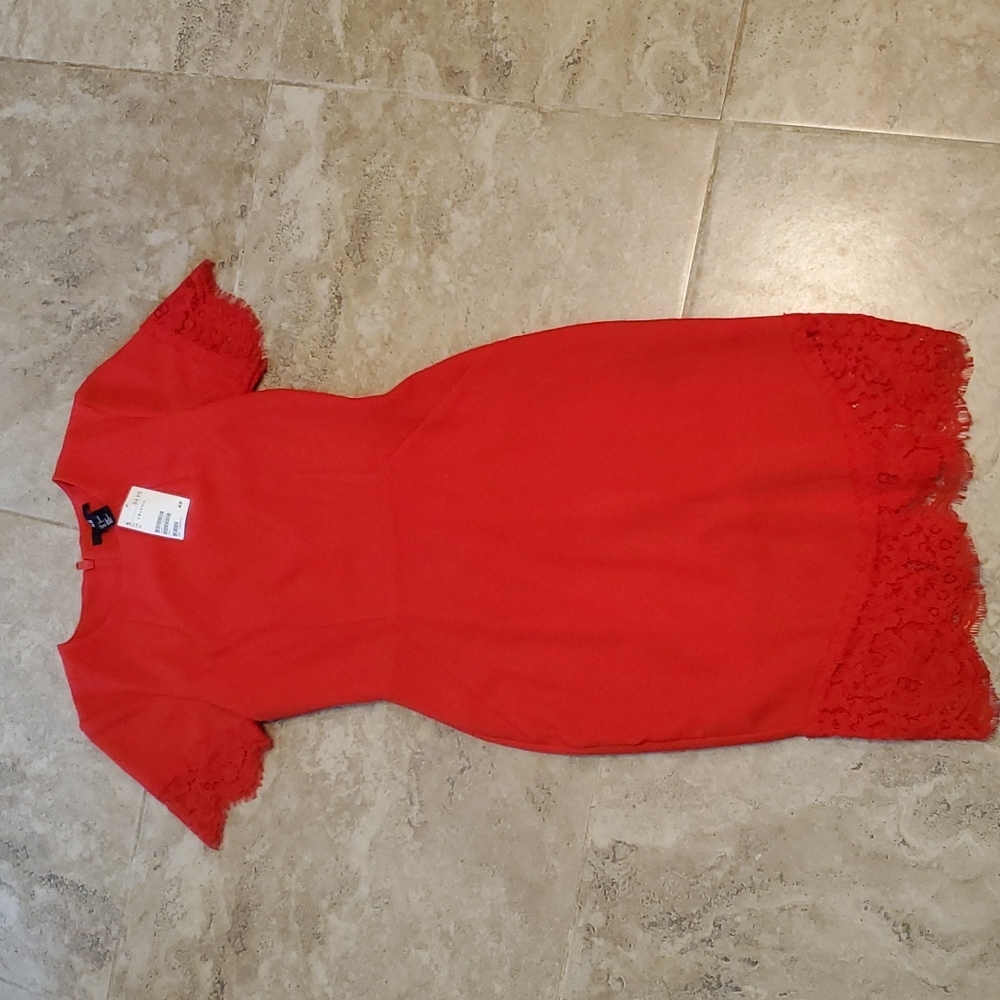 NWT H&M Midi red dress size 4